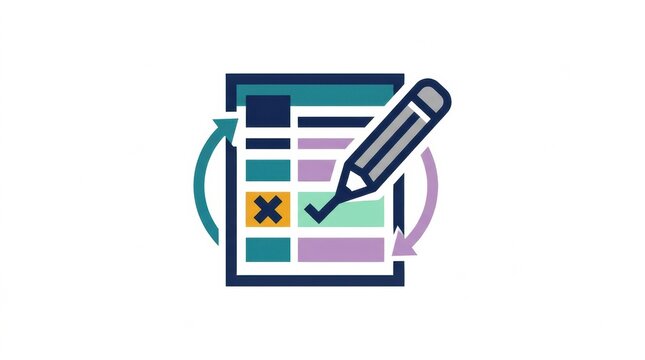 A visual representation showing the process of rectification in privacy compliance with a symbol and marks on a document layout