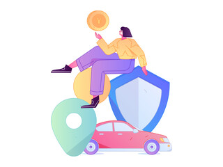 Buy insurance for car flat character vector concept operation illustration  © Lyn Lee