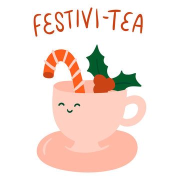Festivi-tea - pun lettering quote