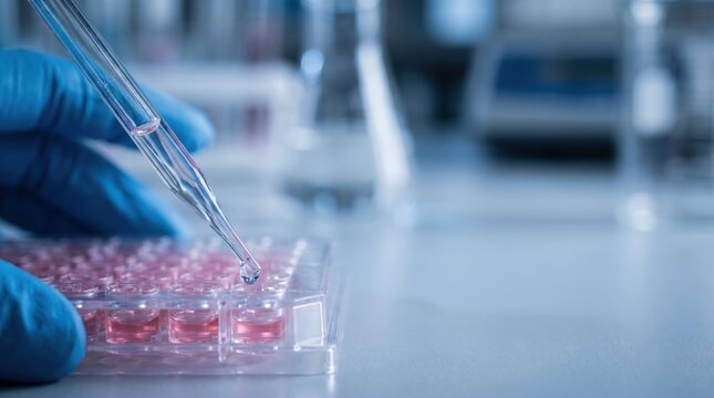 Scientist Pipetting Samples into Microplate
