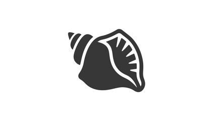 Black and white conch shell icon. © Zimba