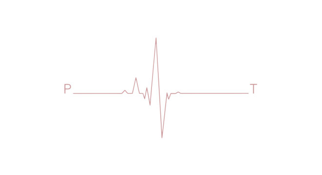Seismic wave diagram showing P and T waves on a white background. Earthquake seismogram illustration for geophysics and geology concepts.