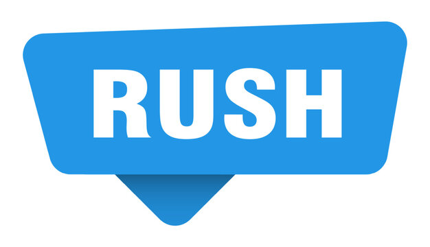 rush sticker. rush blue sign isolated on transpatent background