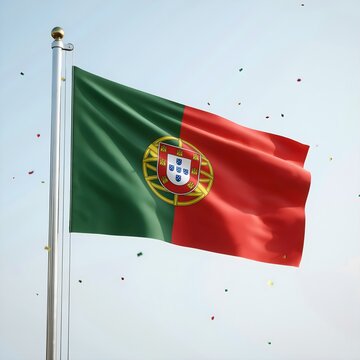 Premium Portugal Day Background with Waving National Flag and Patriotism