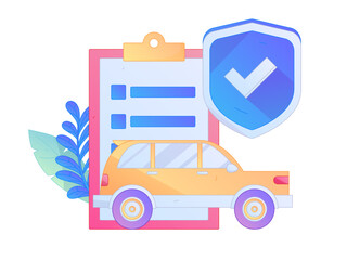 Buy insurance for car flat character vector concept operation illustration  © Lyn Lee