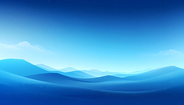 Pixel art night landscape with blue rolling hills and starry sky, gaming background