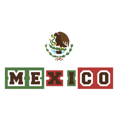 Obraz premium Mexico's name written on a national emblem