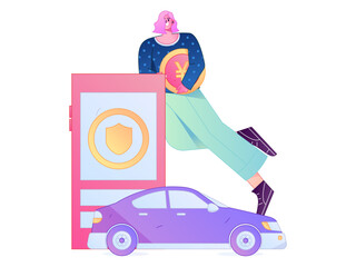 Buy insurance for car flat character vector concept operation illustration  © Lyn Lee