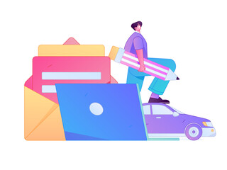 Buy insurance for car flat character vector concept operation illustration  © Lyn Lee