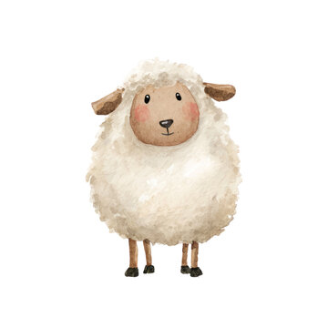 Cute Sheep Toy With Fluffy Wool.