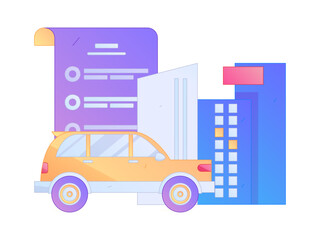 Buy insurance for car flat character vector concept operation illustration  © Lyn Lee