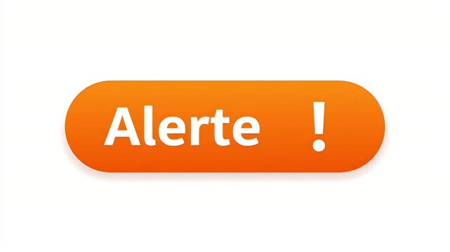 Alerte button with exclamation mark for website interface and digital notification alert system