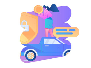 Buy insurance for car flat character vector concept operation illustration  © Lyn Lee