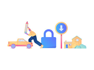 Buy insurance for car flat character vector concept operation illustration  © Lyn Lee