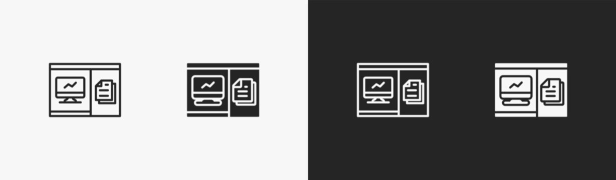 Set of flexibility icon in black and white collection