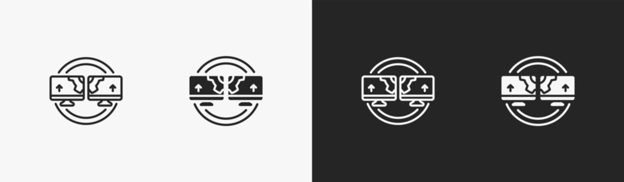 Set of optimization icon in black and white collection