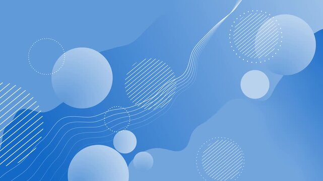 Abstract background with soft gradient circles flowing lines and geometric shapes animation