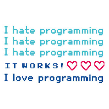 I hate and love programming quote