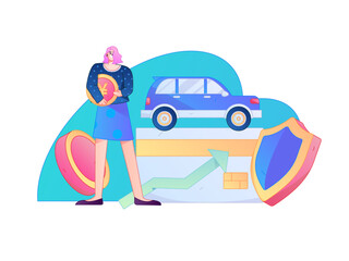 Buy insurance for car flat character vector concept operation illustration  © Lyn Lee