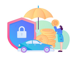 Buy insurance for car flat character vector concept operation illustration  © Lyn Lee