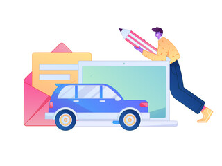 Buy insurance for car flat character vector concept operation illustration  © Lyn Lee