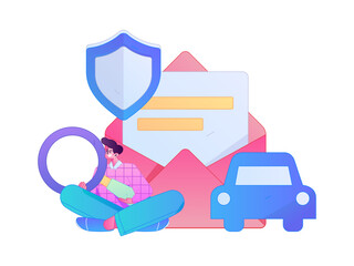 Buy insurance for car flat character vector concept operation illustration  © Lyn Lee