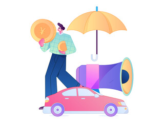 Buy insurance for car flat character vector concept operation illustration  © Lyn Lee