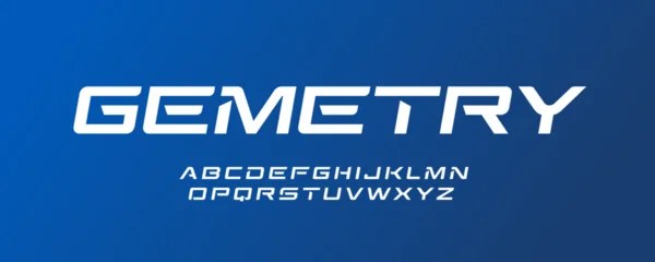 Sport Font Logo Alphabet Vector English Letter Set Bold Italic Geometric Typography, Wide Geometry Typographic Design for Dynamic Title Text, Race Poster Headline, Rigid Typescript. Vector Typeface © artyway