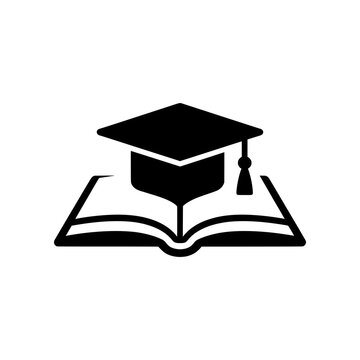 Graduation cap, diploma, and globe icon representing academic achievement, education, certification, global learning, and international knowledge. Clean vector design ideal for schools, universities, 