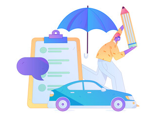 Buy insurance for car flat character vector concept operation illustration  © Lyn Lee