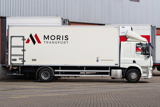 Alkmaar, Netherlands - June 1, 2026: Moris Transport DAF CF truck at warehouse