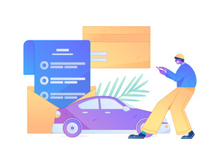 Buy insurance for car flat character vector concept operation illustration  © Lyn Lee