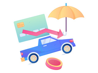 Buy insurance for car flat character vector concept operation illustration  © Lyn Lee