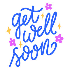 Get well soon lettering with flowers © Vexels