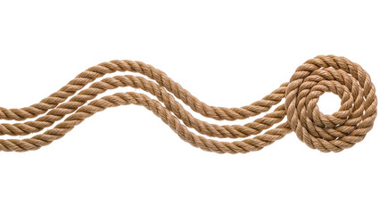 Thick natural fiber rope coiled and wavy © Vetle