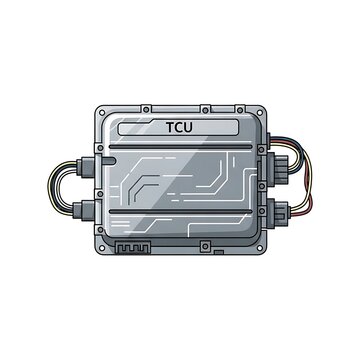 Modern transmission control unit automotive component.