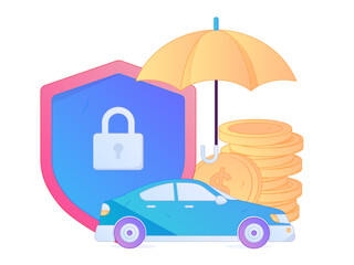 Buy insurance for car flat character vector concept operation illustration  © Lyn Lee
