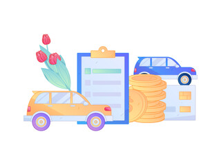 Buy insurance for car flat character vector concept operation illustration  © Lyn Lee