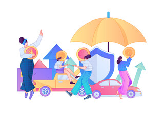 Buy insurance for car flat character vector concept operation illustration  © Lyn Lee