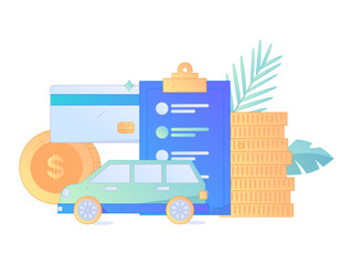 Buy insurance for car flat character vector concept operation illustration  © Lyn Lee