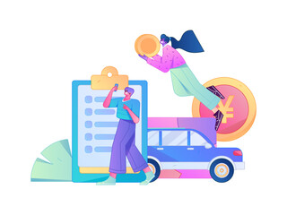 Buy insurance for car flat character vector concept operation illustration  © Lyn Lee