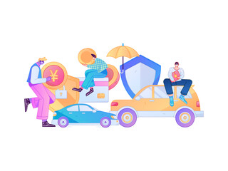 Buy insurance for car flat character vector concept operation illustration  © Lyn Lee