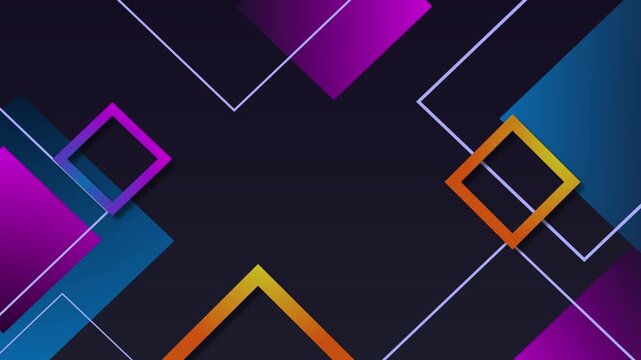 Abstract background with diamond frames and diagonal lines on a modern geometric design animation