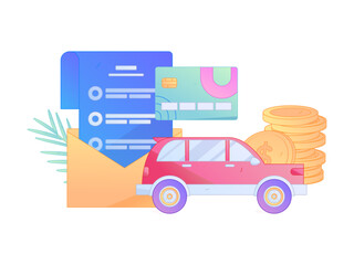 Buy insurance for car flat character vector concept operation illustration  © Lyn Lee