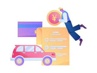 Buy insurance for car flat character vector concept operation illustration  © Lyn Lee