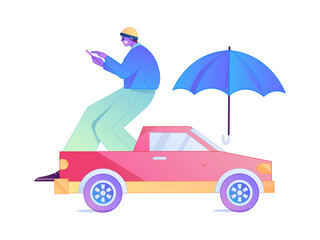 Buy insurance for car flat character vector concept operation illustration  © Lyn Lee