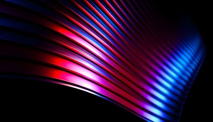 Fototapeta premium Vibrant multicolored lines curve across dark background in abstract tech scene