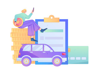 Buy insurance for car flat character vector concept operation illustration  © Lyn Lee