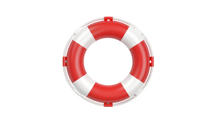 Red and white lifebuoy with rope © Vetle