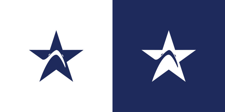 The Shark star logo design is unique and strong